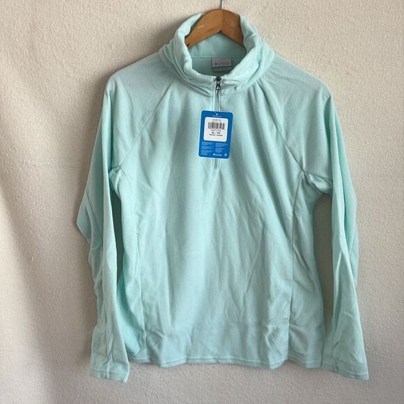 Columbia Ladies Glacial IV Half Zip Fleece Jacket Womens XL Light Blue - Picture 2 of 11